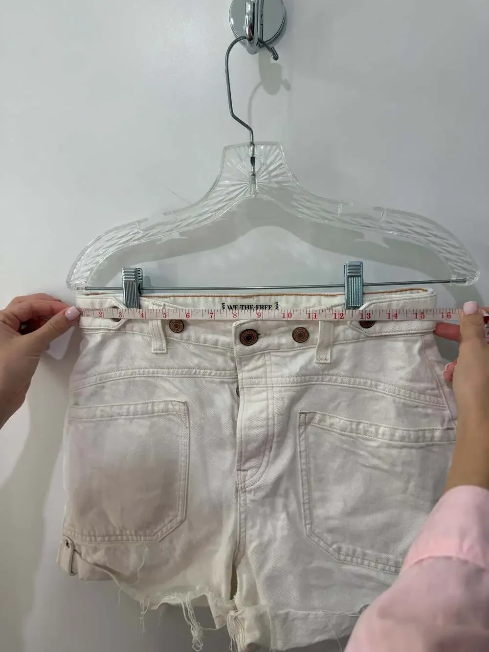 Free People We The Free Moxie High-Rise Raw Hem Utility Denim Shorts